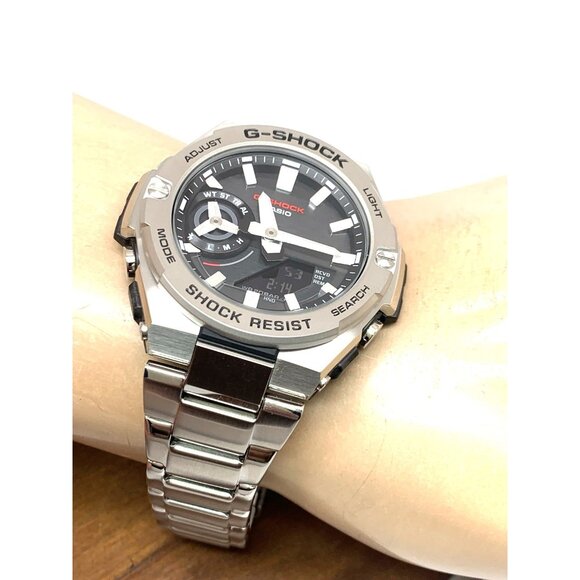 Casio G-Shock Mens Watch GSTB500D Bluetooth Tough Solar Gray Dial Steel 5684 - Picture 6 of 15